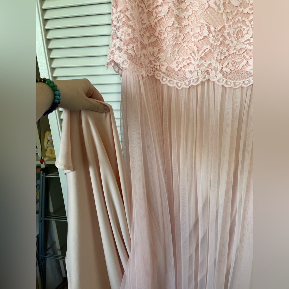 Le Parole Pink Lace Prom Dress - Size 12 - Picture 6 of 6